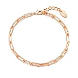 Philip Jones Rose Gold Plated Small Link Paperclip Bracelet