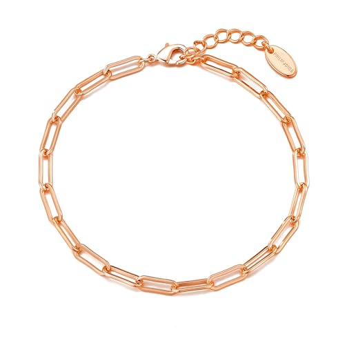 Philip Jones Rose Gold Plated Small Link Paperclip Bracelet