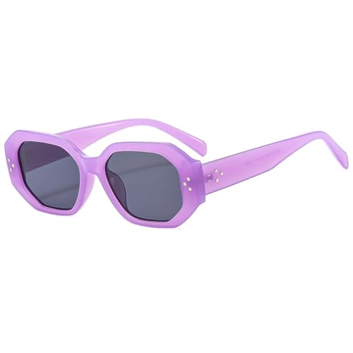 Lunettes de soleil ovales rétro hommes avec protection UV400 et verres hexagonaux