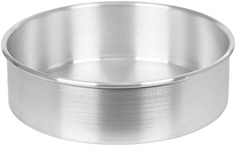 Tezzorio Aluminum Round Cake Pan, 10" x 3" Smooth-Sided Layer Cake Pan, Professional Bakeware