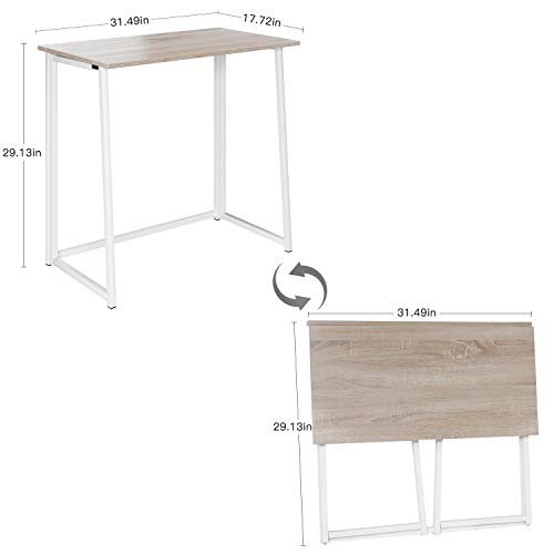 Dripex Compact Folding Desk No Assembly Required Computer Desk Folding