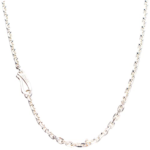 Collier argent sterling 925 massif StarGems 55 cm maille jante de 3mm pour homme et femme