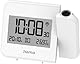 Hama Wecker mit Projektion (DCF Funkuhr mit Wand- oder Deckenprojektion, mit Thermometer, 2 Weckzeiten, Speed Alarm, Schlummerfunktion, Digitale Anzeige von Uhrzeit, Datum, Temperatur) weiß