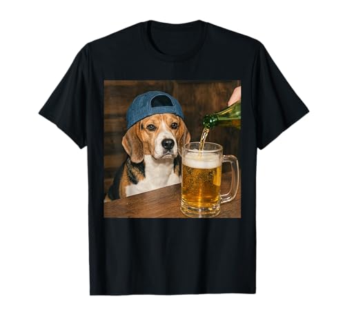 Beagle Drinking Beer Funny Dog Meme T-Shirt