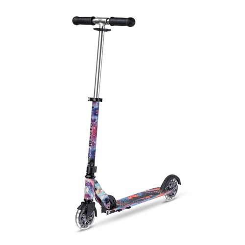 Micro® | Micro Sprite LED Scooter 2 Ruedas Niños | Patinete y Puños Plegables | Ruedas con iluminación LED | Ligero y Regulable en Altura | +5 Años | Niños y Niñas