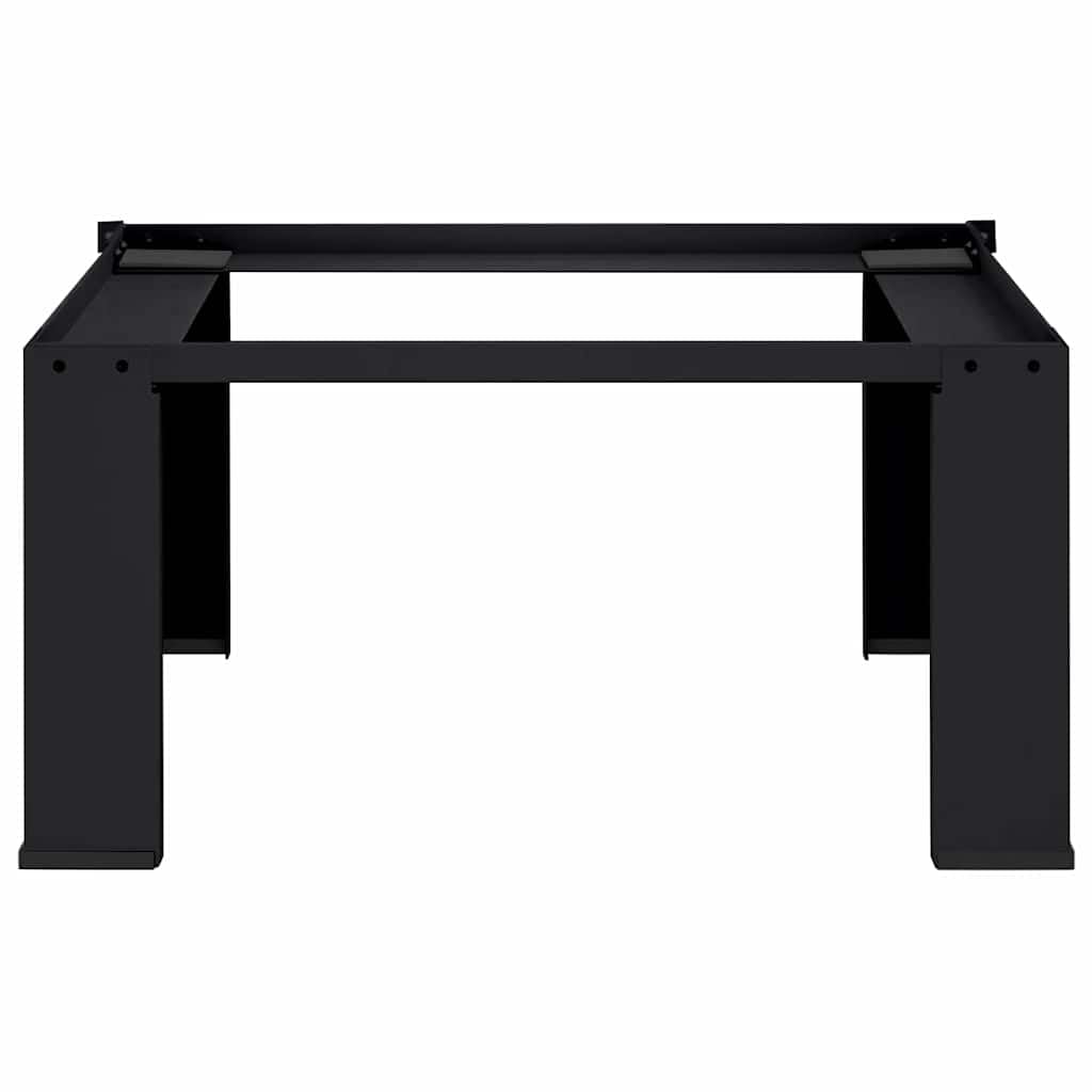 Pedestal de lavadora negro de acero 64 x 55 x 32,5 cm con patas ajustables, base para lavandería, alfombrilla antivibración y protección contra el ruido en la secadora
