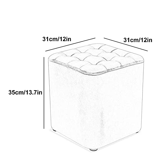 Taburete de tocador de cuero artificial con base acolchada y segura 5