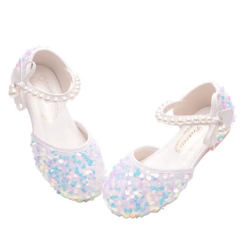 Little Girls Adorable Sparkle Ballerina Ballet Flats Pearl Strap Princess Dance Shoe Toddler Sequin Party Dress Up Mary Jane Shoes