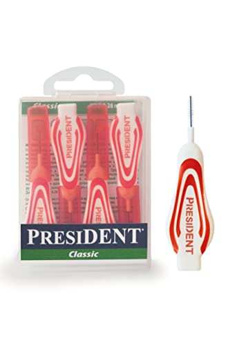 President 4 SCOVOLINI INTERDENTALI formato XXS Ø 0,23 mm Rimuovono placca e residui di cibo in ogni spazio interdentale. Ideali per portatori di apparecchi e protesi