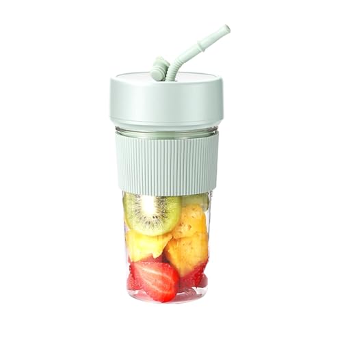 Reapyyt Vaso para batidora portátil y tapa de viaje, con carga USB, para batidos y batidos, exprimidor para la cocina, verde