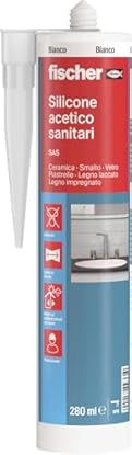 Foto di Fischer SAS Bianco, Silicone Sigillante Antimuffa interno/esterno a Base Acetica per Ambienti Sanitari come Bagno, Doccia, Ceramica, 9361