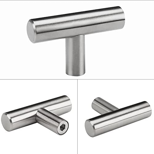 Homdiy 10Pack Cabinet Knobs Brushed Nickel Drawer Knobs - 2In Overall Cabinet Door Knobs Single Hole Knobs Modern Cabinet Hardware For Kitchen Cabinets, Dresser Drawers #TOP4