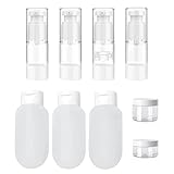[Uso]: Adecuado una gran variedad de líquidos como lociones, bases, aceites esenciales, humectantes, alcohol desinfectante, champú, gel, acondicionador y productos de cuidado facial. Puede traer diferentes productos de belleza y artículos de tocador según lo necesite, para hacer que su viaje sea más fácil y agradable.