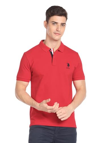 Image of U.S. POLO ASSN. Solid Slim Fit Polo T Shirts for Men - 100% Cotton, Half Sleeve Mens Tshirt