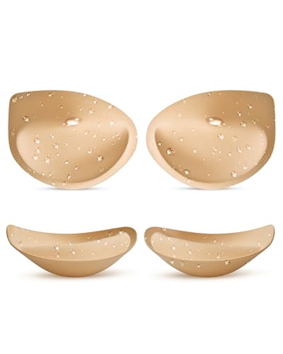 Wateproof Super Thick Bathing Suit Inserts - 2 Pairs Push Up Bra Pads Inserts Add 1-2 Cups Swimsuit for Bikini - B/C