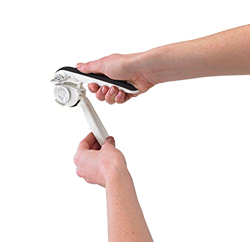 Chef'n EZ Squeeze® Can Opener, One-Handed Manual Can Opener with Smooth Edge Cutting and Ergonomic Grip, Black/White - Image 5