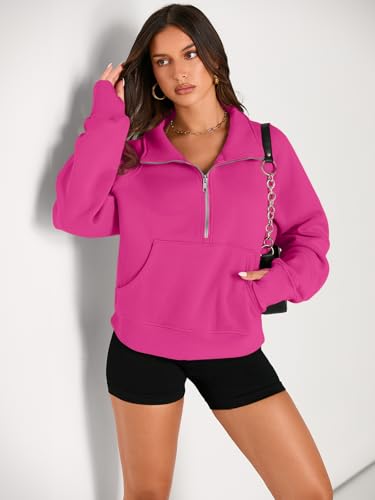 Image of AUTOMET Womens Sweatshirts Half Zip Cropped Pullover Fleece Quarter Zipper Hoodies 2026 Fall Fashion Outfits Clothes
