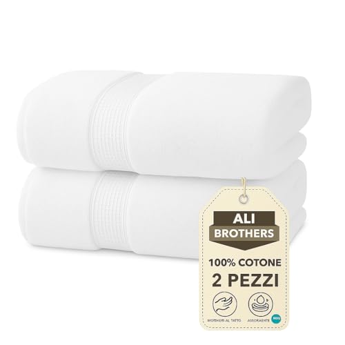 Set de 2 toallas de algodón premium de 550g de tacto extra suave en blanco 2