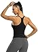 ATTRACO Womens Ribbed Athletic Crop Tank Seamless Built in Bra Tops Racerback Black XL