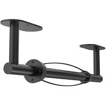 Paper Towel Holder Under Cabinet, Self Adhesive or Wall Mount for Kitchen Bathroom, Stainless Steel Paper Towel Holders with Damping Effect, Single Hand Operable Matte Black