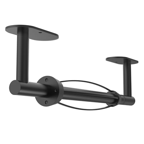 WZKALY Black Paper Towel Holder Under Cabinet with Damping Self Adhesive