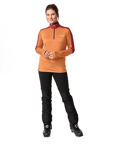 VAUDE Damen dünner Fleecepullover Livigno Halfzip II, angenehm warm, schnelltrocknend, atmungsaktiv, Sweet orange, 34 – Ansicht 6