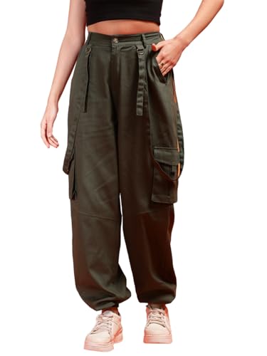 Image of KOTTY Women's High Rise Relaxed || Straight || Joggers Fit Cargo's for Pants || Trousers
