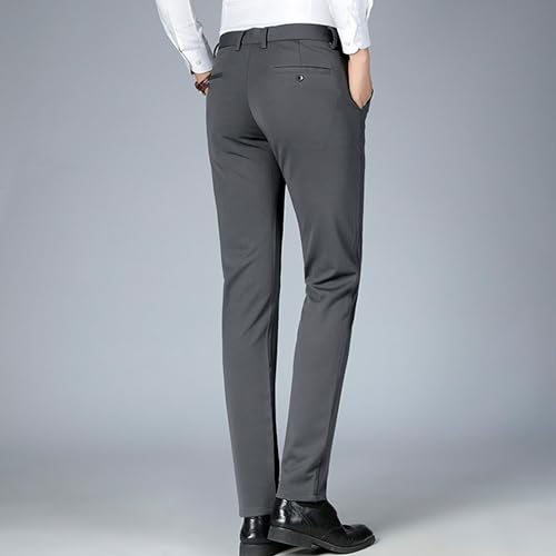 Mens Stretch Dress Pants Straight Leg Slim Fit Skinny Suit Pants Lightweight Business Casual Work Trousers3