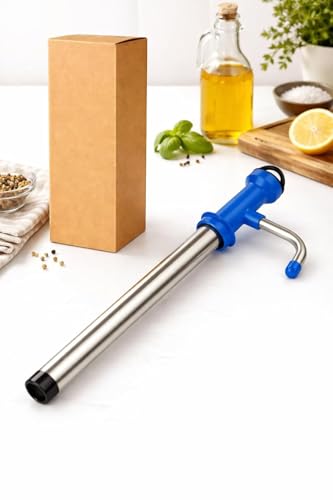 Image of Manual Water Bottle Pump - Portable Drinking Water Dispenser Pump with Stainless Steel Tube | Hand Press Water Pump for 20 Litre Water Can, Home, Office & Camping(OIL PUMP)