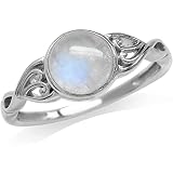 Jude Jewelers Stainless Steel Created Moonstone Wedding Engagement Solitaire Ring (Silver, 9)