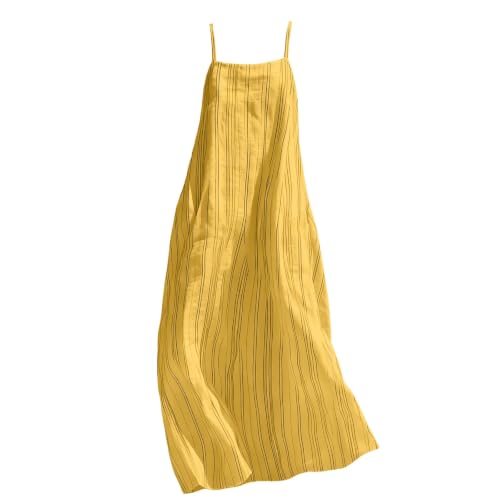 Robe maxi à rayures verticales et bretelles spaghetti