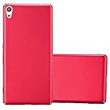 Cadorabo Case Compatible with Sony Xperia XA Ultra in Metal RED - Shockproof and Scratch Resistent Plastic Hard Cover - Ultra Slim Protective Shell Bumper Back Skin