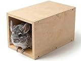 Yulexpy Chinchilla Natural Wood Hanging Tunnel Toys, Small Animals Tunnel Tube, Chinchilla Cage Accessories for Ferret Guinea Pig Rat Hiding and Resting (Nonporous)