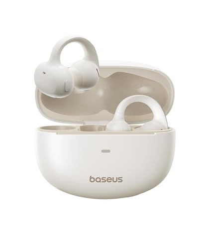 Baseus Bowie MC1 - Auriculares abiertos con clip para el oído, con batería de 40H y calidad de sonido HiFi de graves, cómodos y ligeros (5,2 g) clip con IP57, resistente al polvo y al agua, color