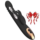 Black Adult Tool for Women Today Silent Silicone Rabbit Ears Electric Adult Toy Handheld Machine with Quiet with 10 Powerful Modes Realistic Waterproof Handheld Gifts