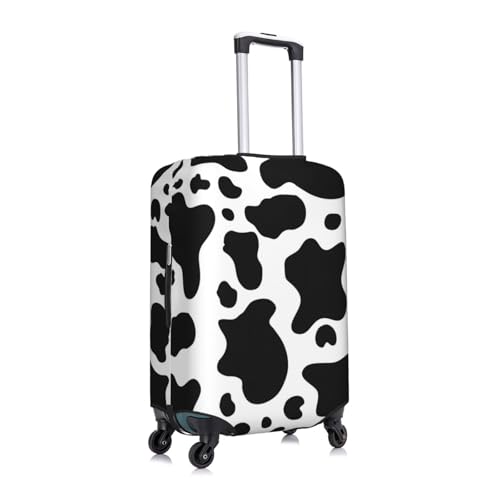Black And White Cow Print Suitcase Cover Luggage Protector Washable Elastic Fashionable Travel Gear Cover3
