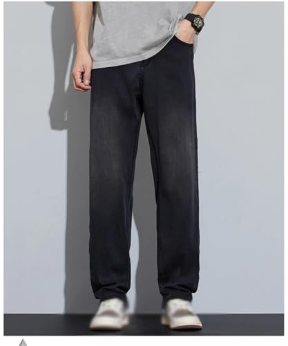 Summer Business Casual Ice Silk Jeans Men's Straight Denim Pants2