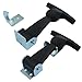 HARSKIYER 2 Pack Elastic Stainless Steel Rubber Hood Catch, Flexible T-Handle Draw Latches, Rubber Hasp with Bracket for Tool Cabinet, Vehicle Engine Hood, Locking System Accessories