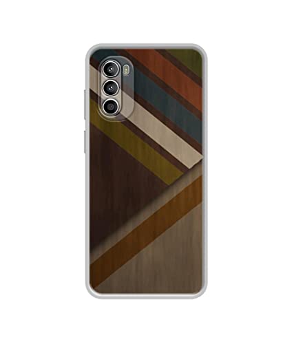 Image of Colorful Wooden Pattern Design Printed Silicon Soft TPU Back Case Cover for Motorola Moto G52 4G / Moto G82 5G