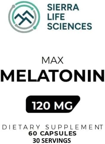Miniatura 2 de SIERRA LIFE SCIENCES - 120 mg de melatonina de alta dosis máxima en cápsulas fáciles de tragar - 30 porciones (paquete de 2)