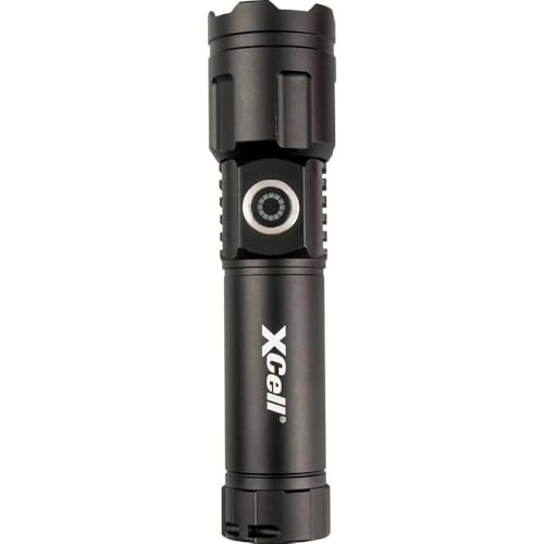 XCell Lunalux Slim Lampe de Poche LED avec étui, dragonne, Mode stroboscopique, Fonctionne sur Batterie, 400 LM, 11,5 h 150