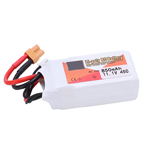 Batería Lipo 11.1V 3S de 850mAh y 45C con Conector XT30 para Coches RC
