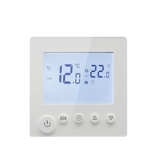 CFWWSAQ Termostato Digital Termostato de habitación for casa TRV, calefacción de Suelo eléctrica de Agua de 16A, Controlador de Temperatura, Pantalla LCD Digital montada en la Pared