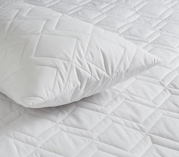 GREAT KNOT Quilted Waterproof Mattress Protector, 100% Cotton Mattress Cover, Breathable & Hypoallergenic Bed Protector, Deep Fitted Elastic Skirt (Standard 50 x 75cm)