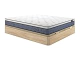 Vente-unique - Set 180 x 200 cm Boxspringbett Natur hell + Matratze Taschenfederkern 7 Zonen und Liegefl‰Che aus Memory-Gel, 23 cm ñ VARNO von YSM…E
