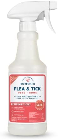 Wondercide - Flea, Tick & Mosquito Spray for Dogs, Cats, and Home - Flea and Tick Killer, Control, Prevention, Treatment - with Natural Essential Oils - Pet and Family Safe - Peppermint 16 oz