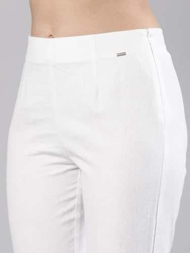 Image of Femmora Comfortable Fit Solid Straight Pant, Breathable Cotton Fabric with Side Zip Button Closure, for Women, Pack of 1