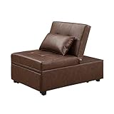 Powell Boone Upholstered Convertible Sofa Bed in Brown
