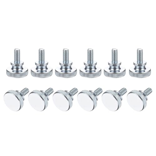 PATIKIL M6 x 12mm Knurled Thumb Screws, 12Pcs Metric Knurled Head Bolts Thumb Screw with Shoulder Grip Knobs Fasteners Tighten Thread Fasteners for TV Monitor Mount