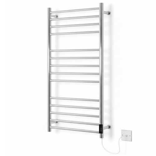Manissa Sèche-serviettes Électrique H1000 mm 600 mm - Acier Inoxydable Argent - Chauffage de Serviettes Électrique